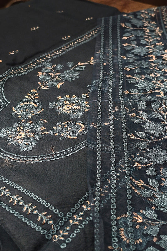 Dhanak Seagreen Embroidered Path 3 - Piece Unstitched - Tarz.e.Husan