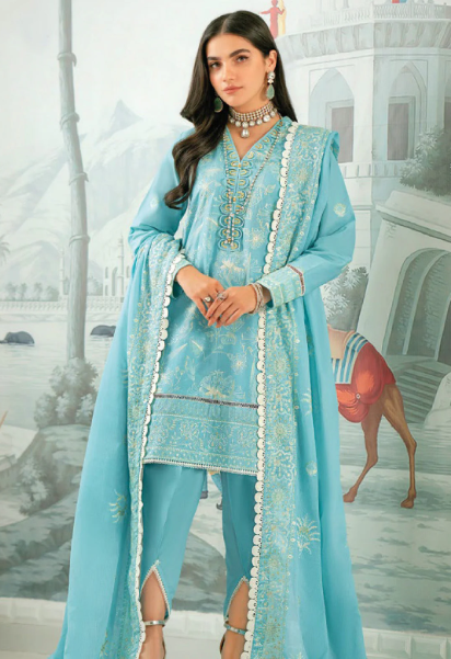 Aqua Dream Women’s Embroidered Outfit