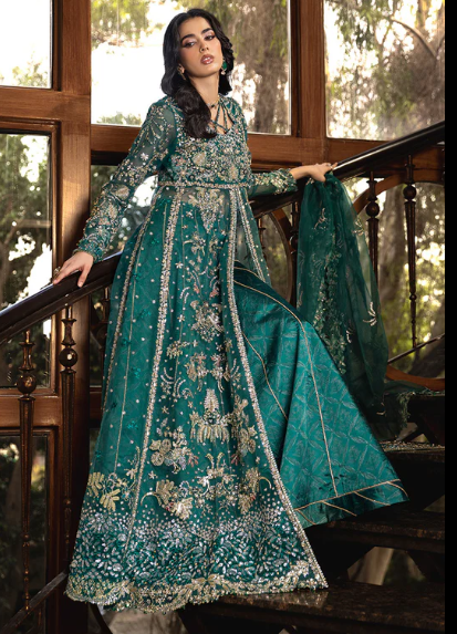 Icy Petal Embroidered Cotton Suit