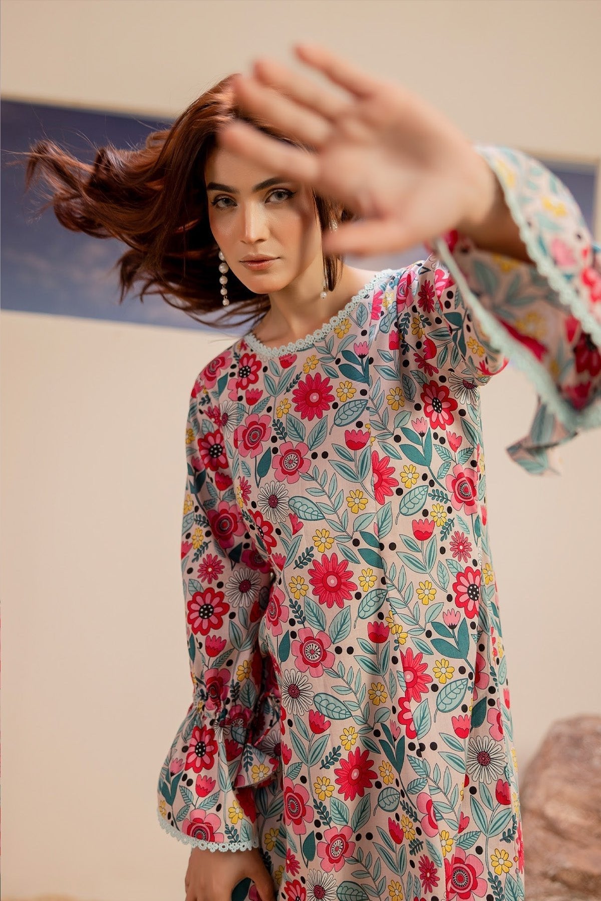 Orang Printed Lawn 2 - Piece Unstitched Suit - Tarz.e.Husan