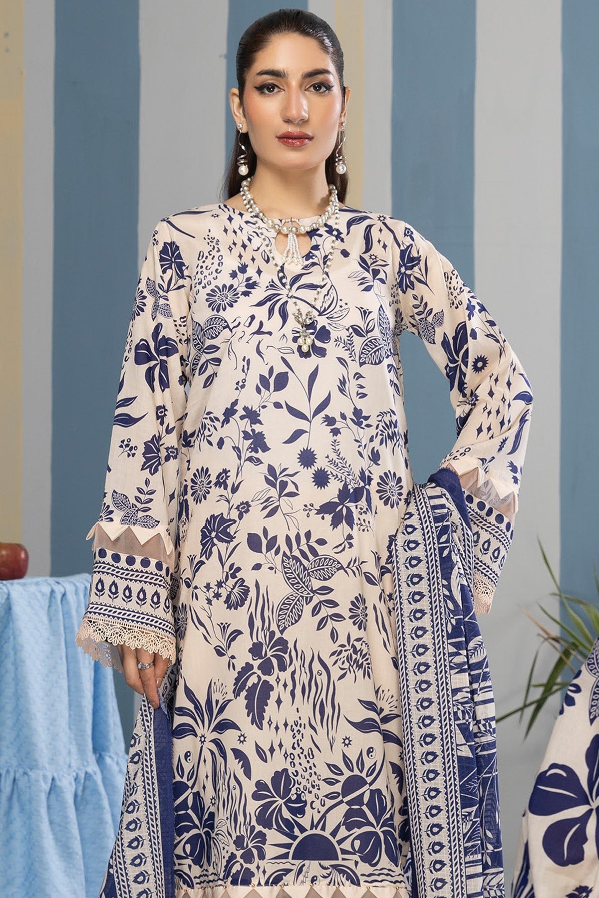Orang Rutba Summer Lawn 3 - Piece Unstiched | Digital Print - Tarz.e.Husan