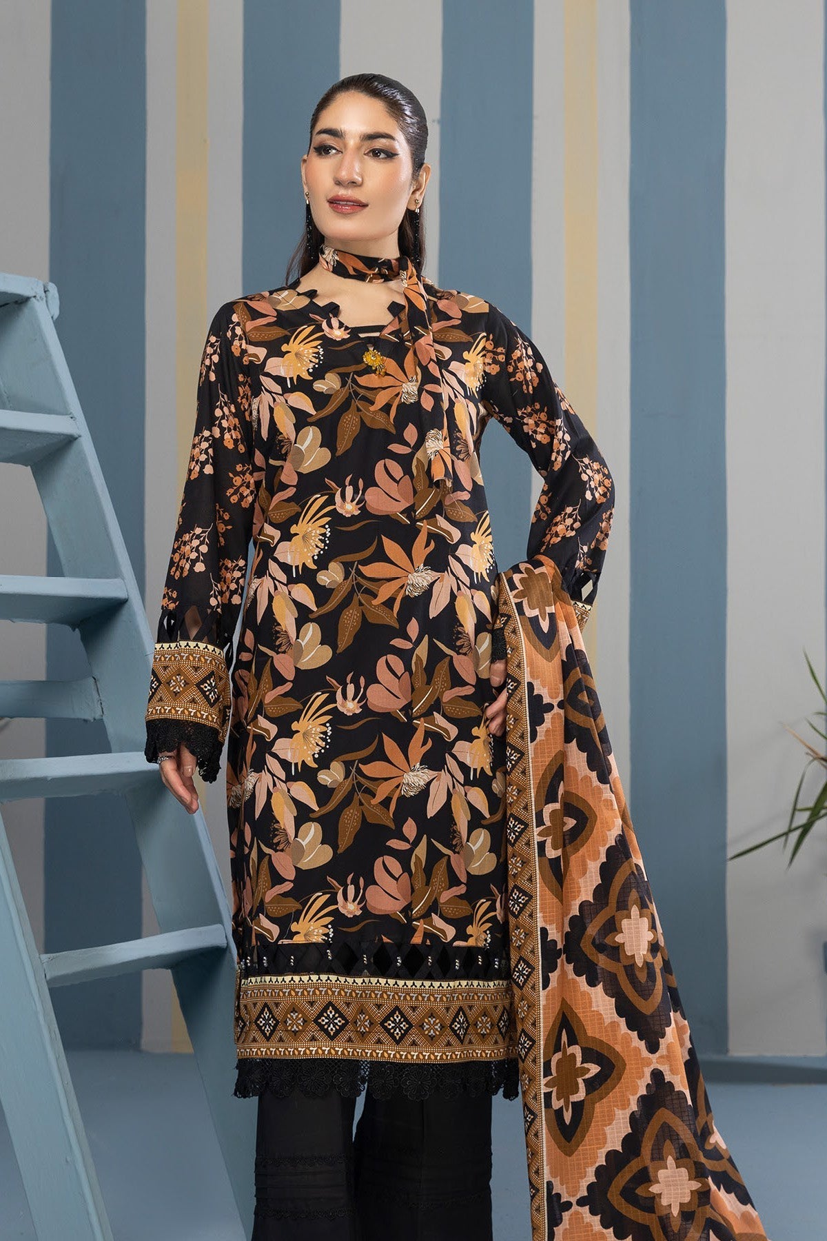 Orang Rutba Summer Lawn 3 - Piece Unstiched | Digital Print - Tarz.e.Husan
