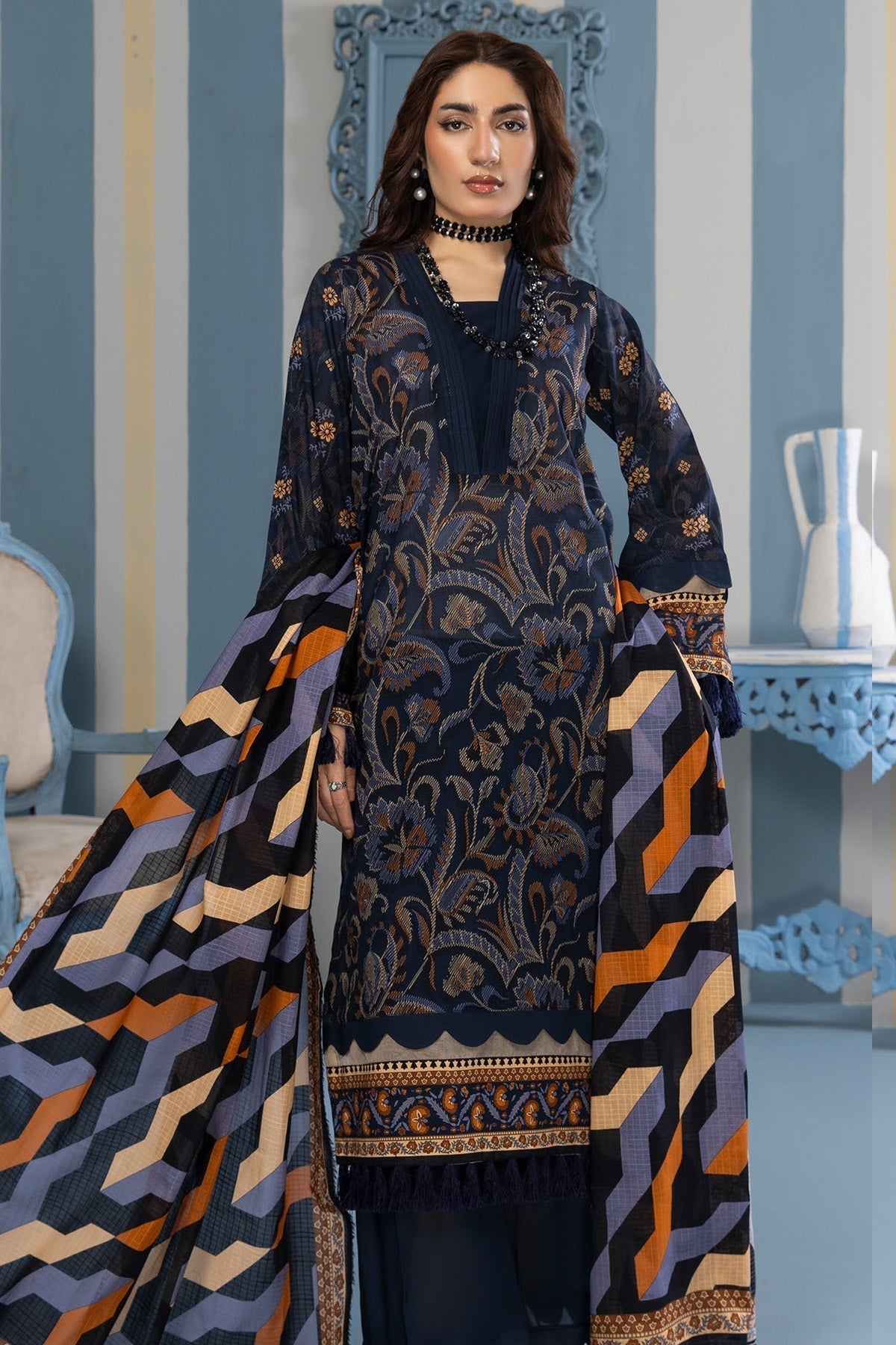 Orang Summer Lawn 3 - Piece | All Over Digital Print - Tarz.e.Husan