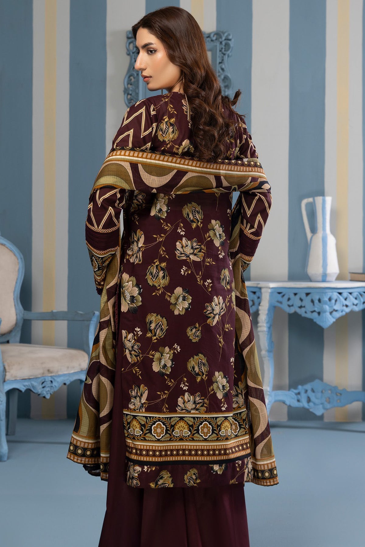 Orang Summer Lawn 3 - Piece Unstiched | All Over Print - Tarz.e.Husan