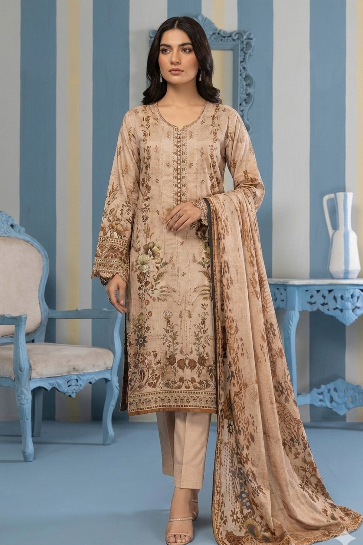 Sapphire Printed & Embroidered Lawn Unstitched 3 - Piece Summer Collection - Tarz.e.Husan